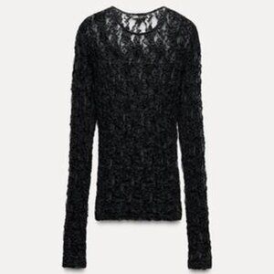 NWT Zara Lace Top Black SZ Large